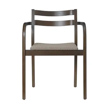 Boda armstoel - Klädd sits rugged bouclé, dark stained-natural - Ferm Living
