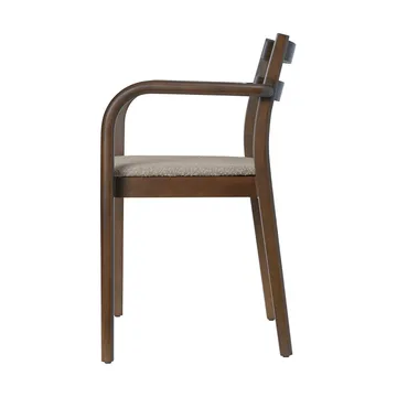 Boda armstoel - Klädd sits rugged bouclé, dark stained-natural - Ferm Living