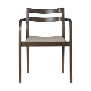 Boda armstoel - Klädd sits soft bouclé, dark stained beech-natural - Ferm Living