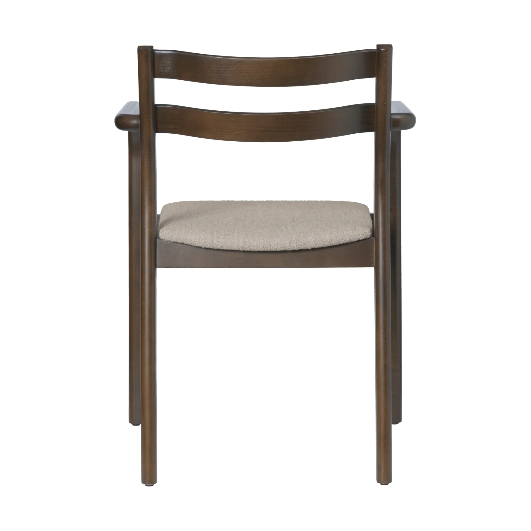Boda armstoel, Klädd sits soft bouclé, dark stained beech-natural Ferm Living