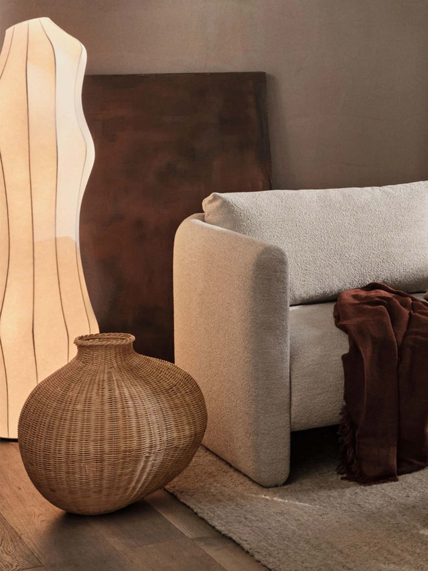 Bola gevlochten vloervaas, Natural Ferm Living