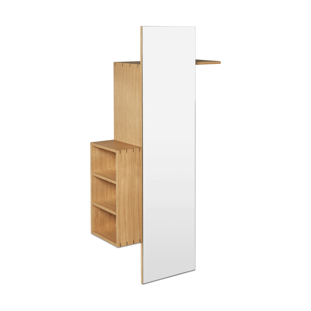 ferm LIVING Bon hallway cabinet kapstok met spiegel Oiled Oak
