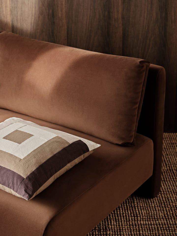 Border patchwork kussenhoes 50x50 cm, Coffee-dark sand Ferm Living