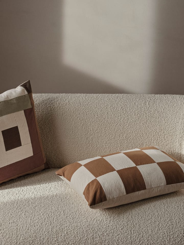 Border patchwork kussenhoes 50x50 cm, Dark sage-red brown Ferm Living