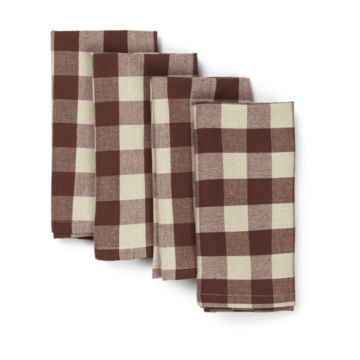 Bothy Check katoenen servet 40x40 cm 4-pack - Cinnamon-grey green - Ferm Living