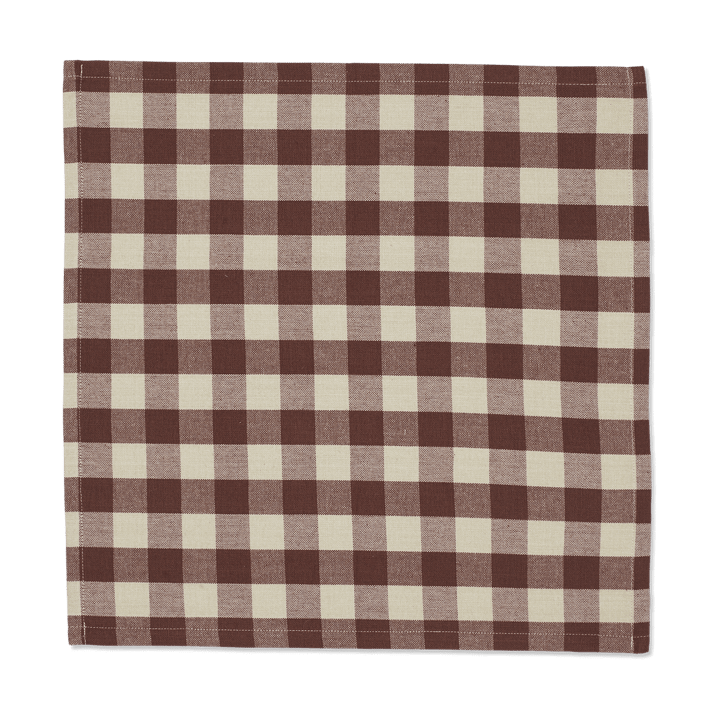 Bothy Check katoenen servet 40x40 cm 4-pack - Cinnamon-grey green - ferm LIVING