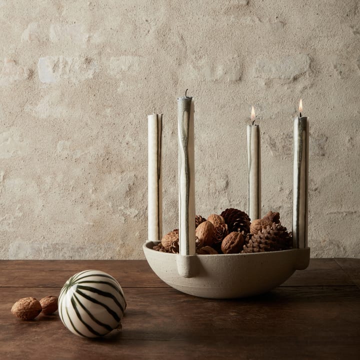 Bowl adventskandelaar keramiek large Ø27 cm, Lichtgrijs Ferm Living