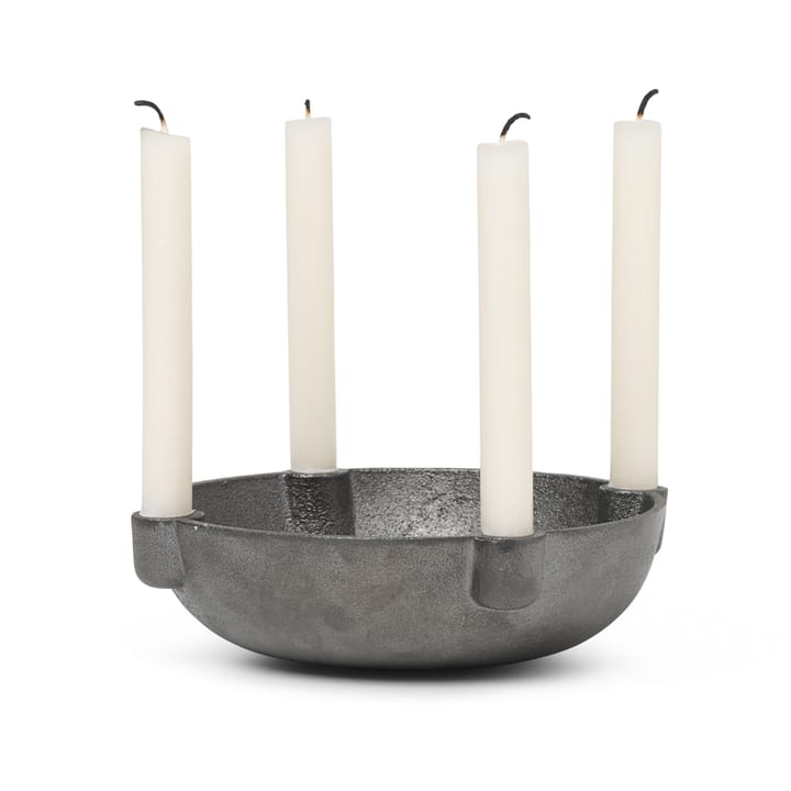 Bowl adventskandelaar messing, Black brass Ferm Living