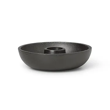 Bowl kandelaar Ø10 cm - Blackened aluminium - Ferm Living