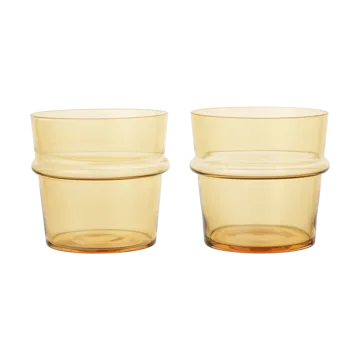 Boya drinkglas laag 30 cl 2-pack - Yellow - Ferm Living