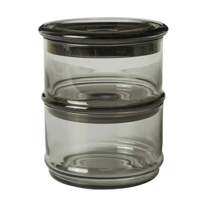 Boya stapelbare potten - 2 delar, smoked grey - Ferm Living