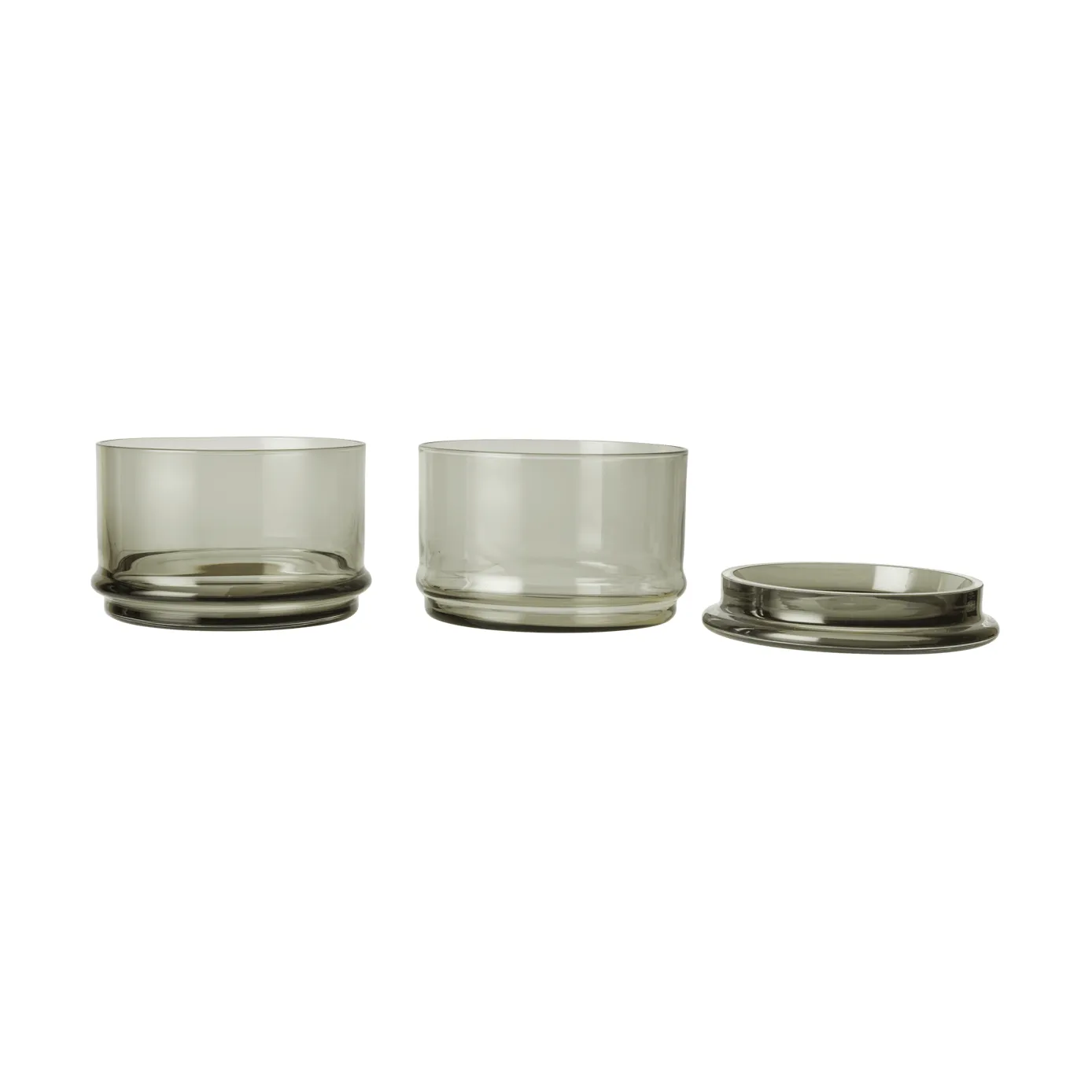 Boya stapelbare potten, 2 delar, smoked grey Ferm Living