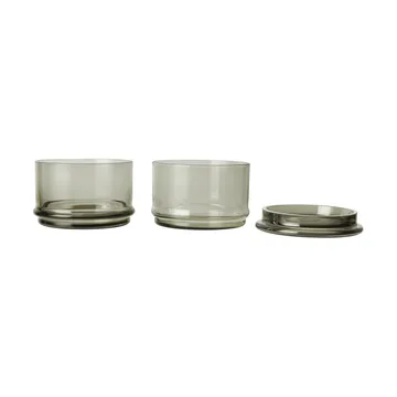 Boya stapelbare potten - 2 delar, smoked grey - Ferm Living