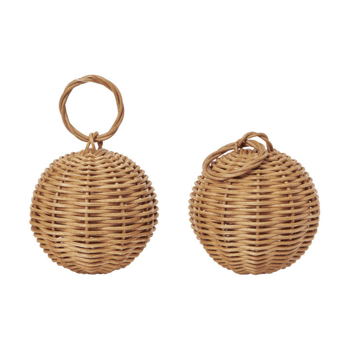 Braided baubles kersthanger Ø8 cm 2 stuks - Natural - Ferm Living