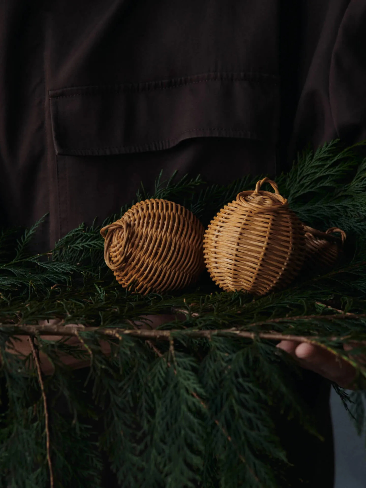 Braided baubles kersthanger Ø8 cm 2 stuks, Natural Ferm Living