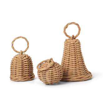 Braided Bell Baubles kersthanger 3-pack - Natural - Ferm Living
