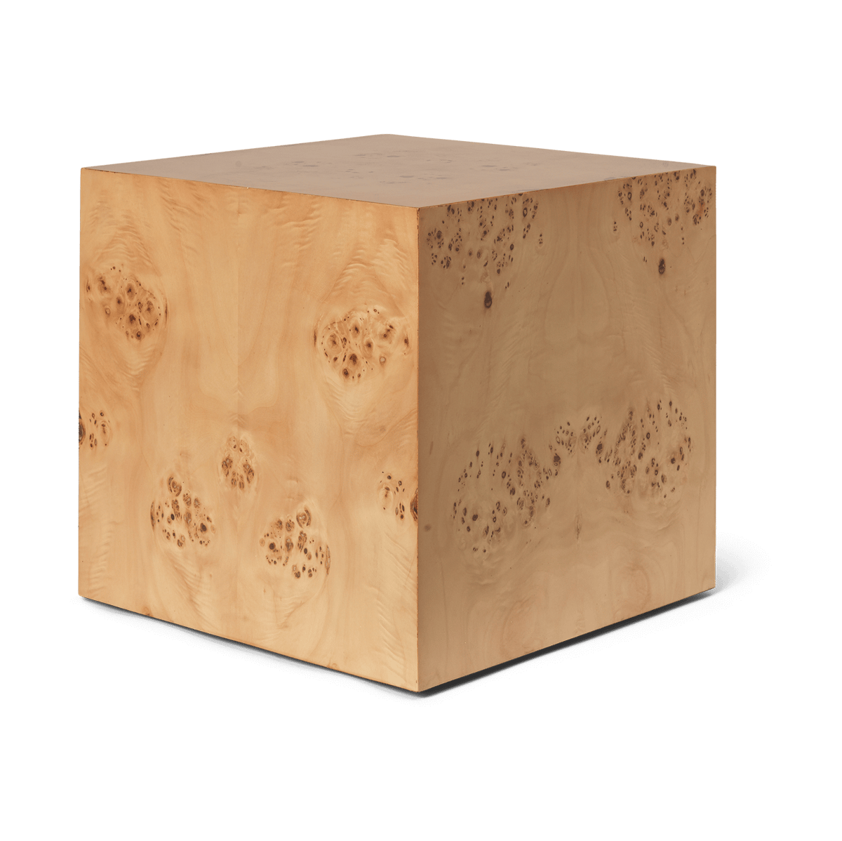 Ferm Living Burl Cube bijzettafel 40x40 cm Natural | Scandinavisch Interieur | Bijzettafels | Beige