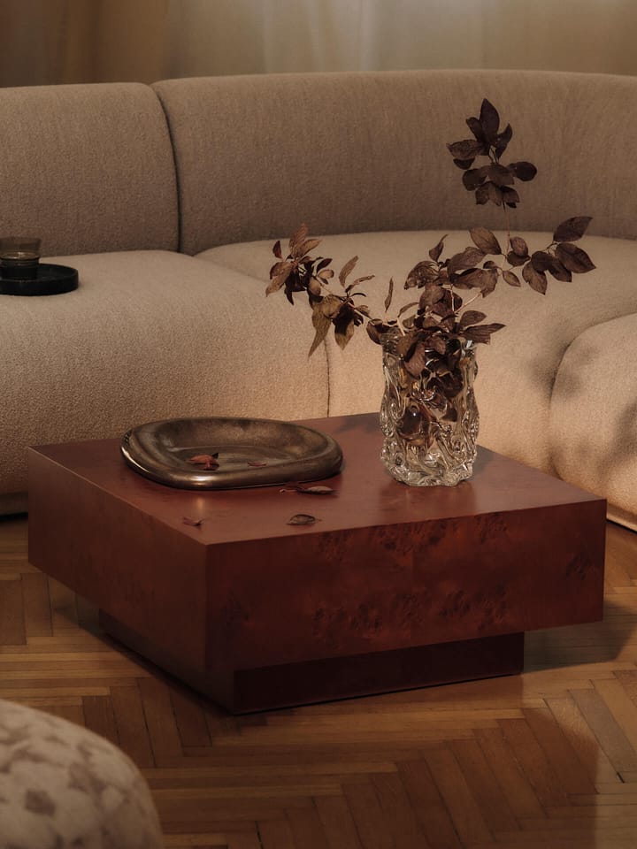 Burl storage salontafel 70x70 cm, Dark stained burl Ferm Living