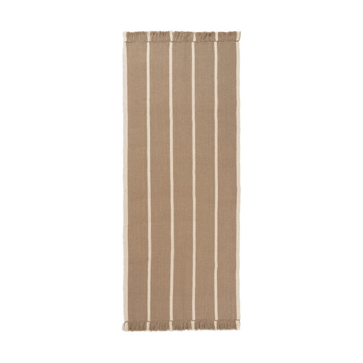 Calm kelim gangloper - Dark Sand, Off-white, 80x200 cm - Ferm Living
