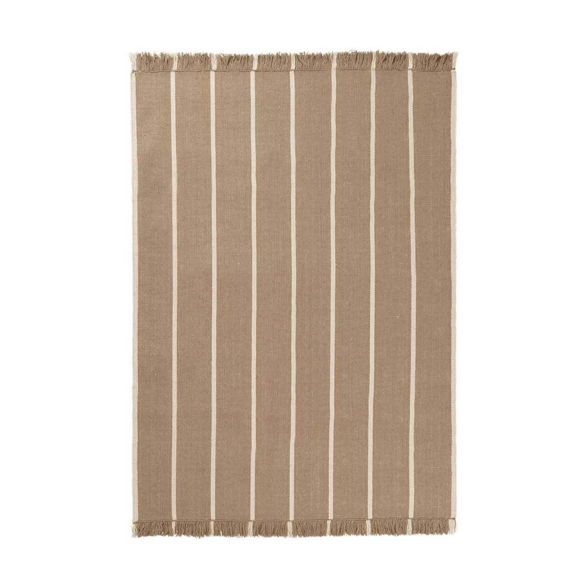 Ferm Living Calm kelim vloerkleed Dark Sand, Off-white, 140x200 cm