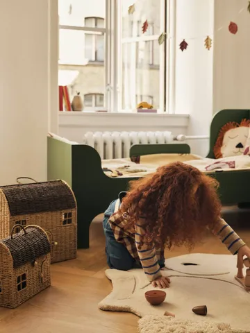 Casu huisvormige opbergmanden, 2 delen - Natural-dark brown - Ferm Living