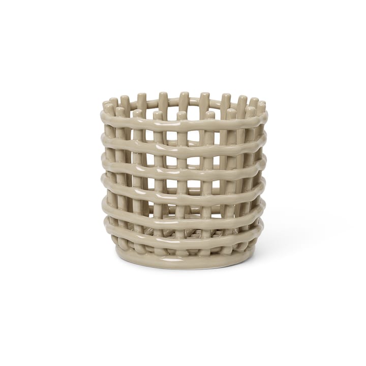 Ceramic gevlochten mand Ø16 cm - Cashmere - Ferm LIVING