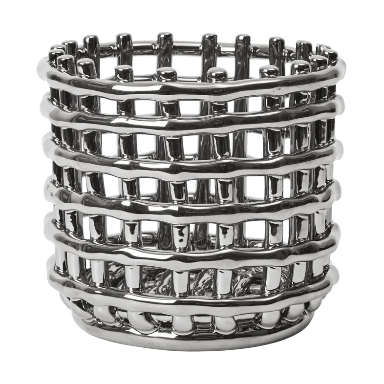 Ceramic gevlochten mand Ø16 cm, Silver Ferm Living