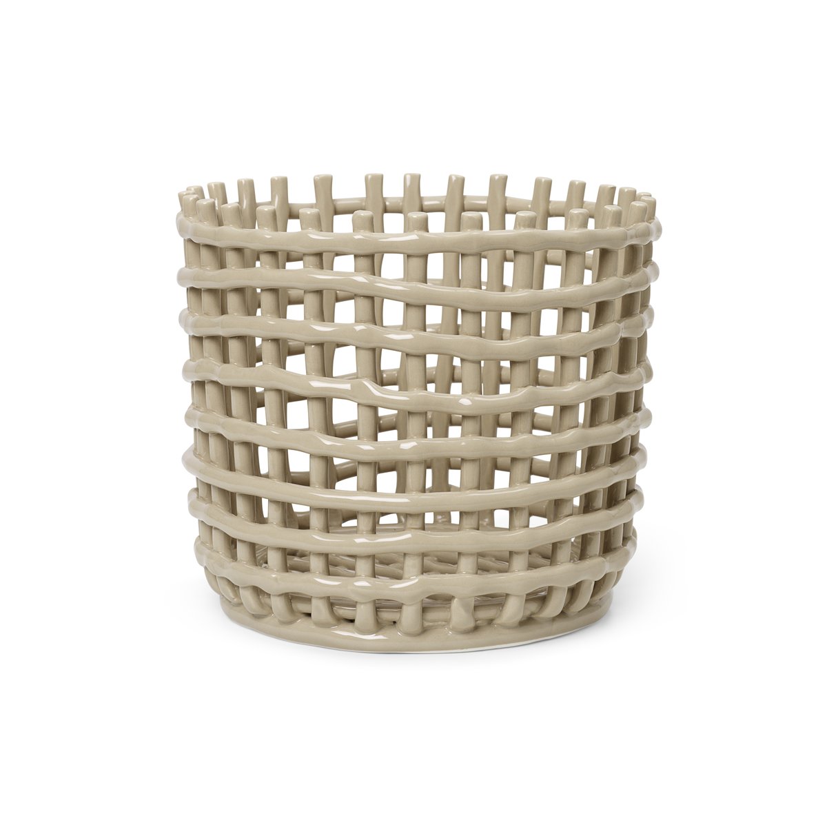 Ferm Living Ceramic gevlochten mand o23,5 cm Cashmere