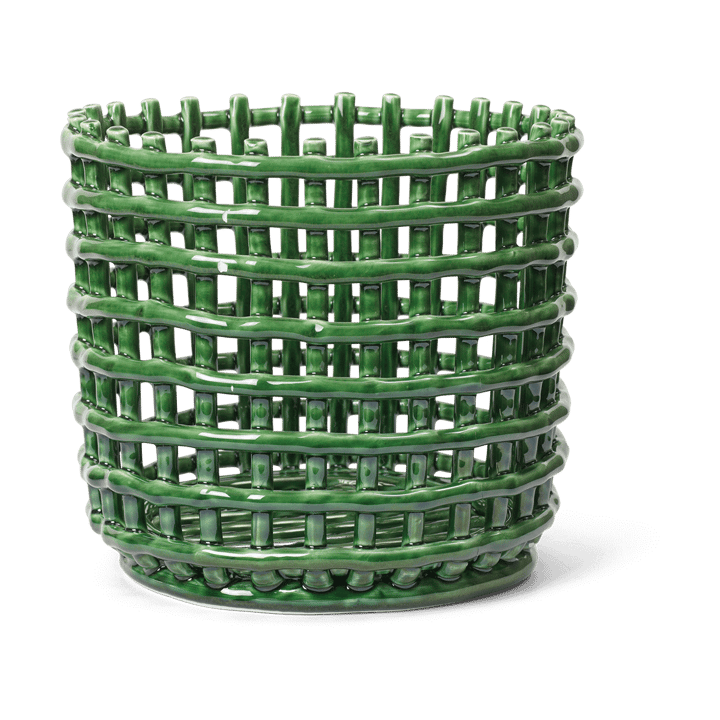 Ceramic gevlochten mand Ø23,5 cm - Emerald Green - Ferm Living
