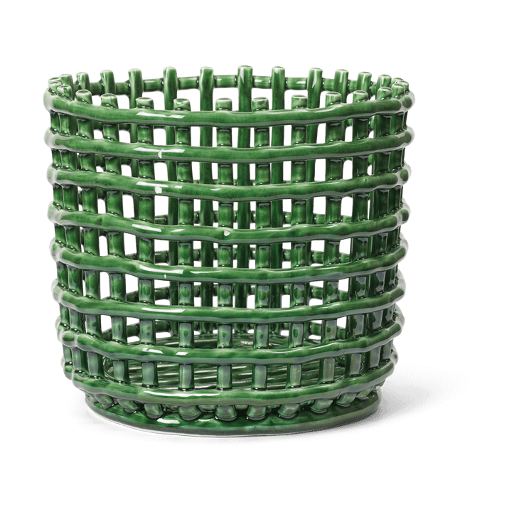 Ceramic gevlochten mand Ø23,5 cm - Emerald Green - Ferm LIVING