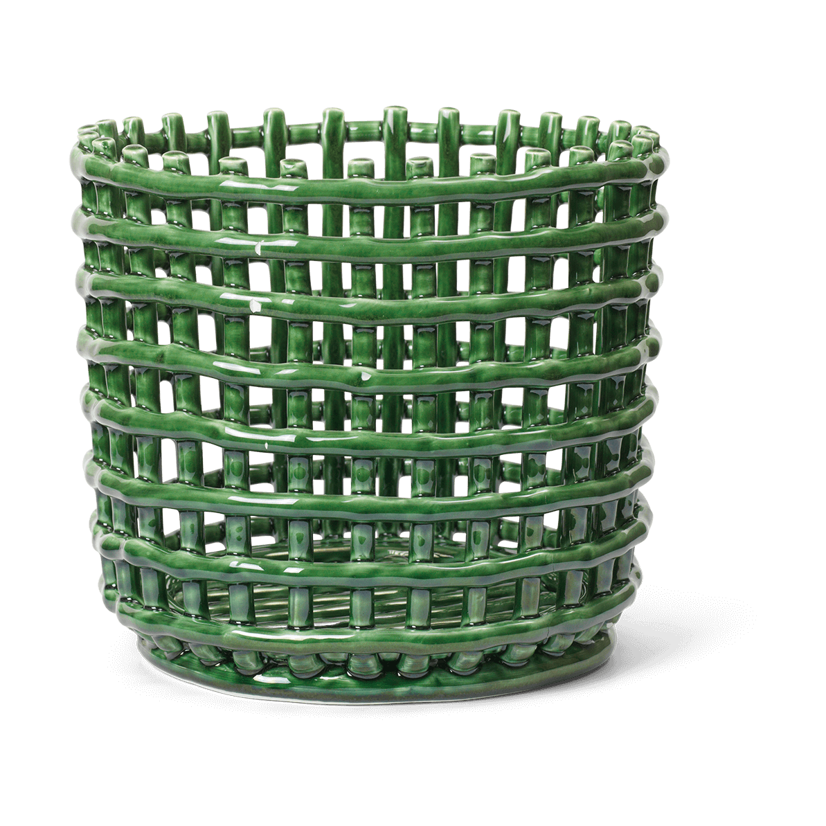 Ferm Living Ceramic gevlochten mand o23,5 cm Emerald Green