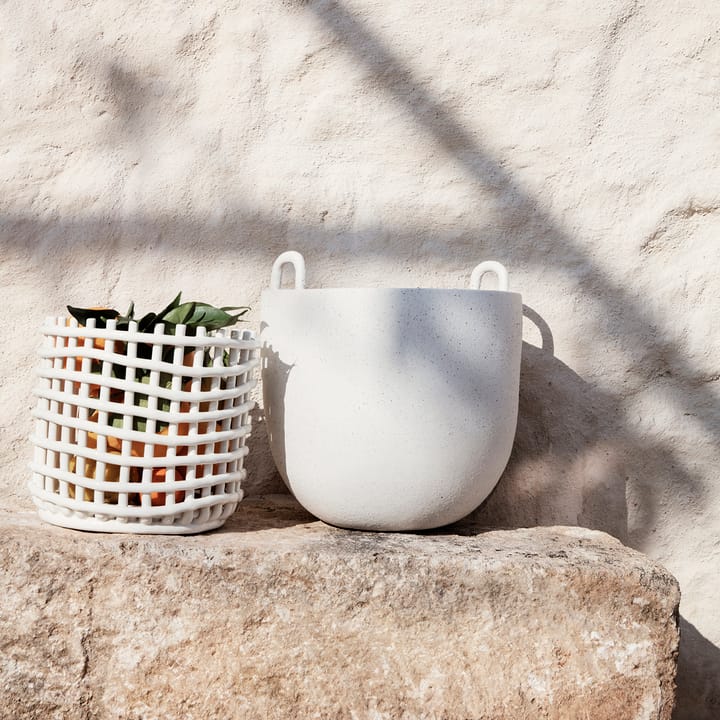 Ceramic gevlochten mand Ø23,5 cm, Off white Ferm Living