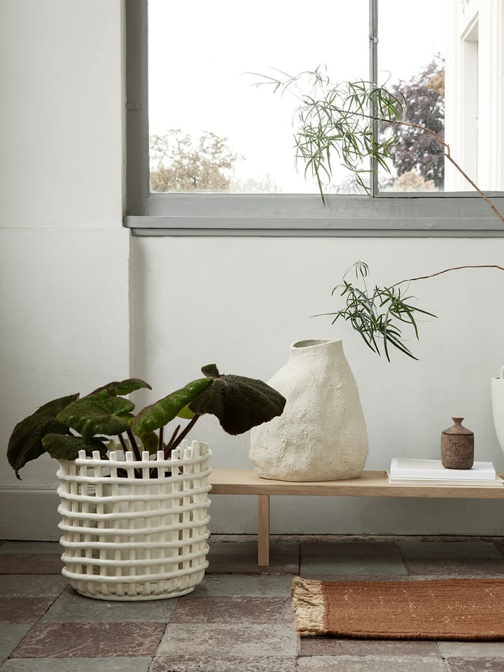 Ceramic gevlochten mand Ø35 cm, Off white Ferm Living
