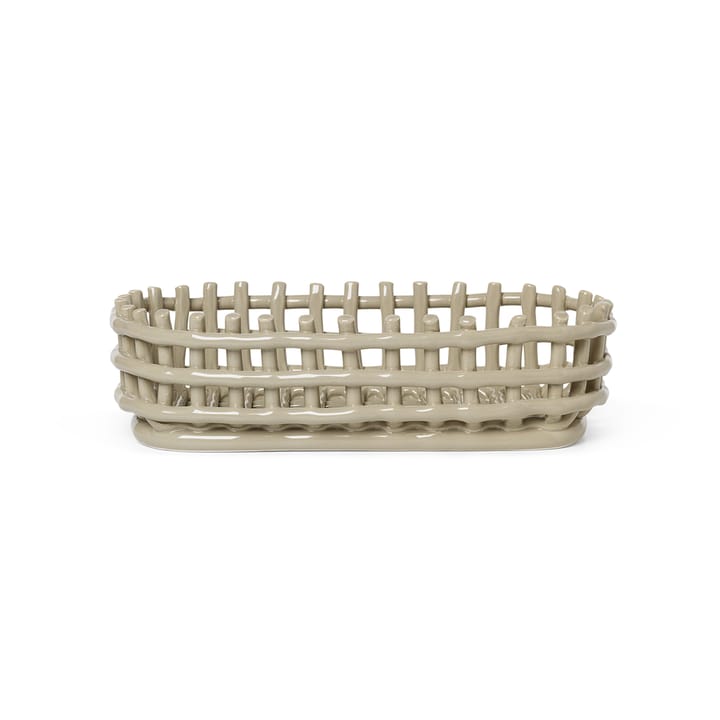 Ceramic gevlochten mand ovaal 15x30 cm, Cashmere Ferm Living