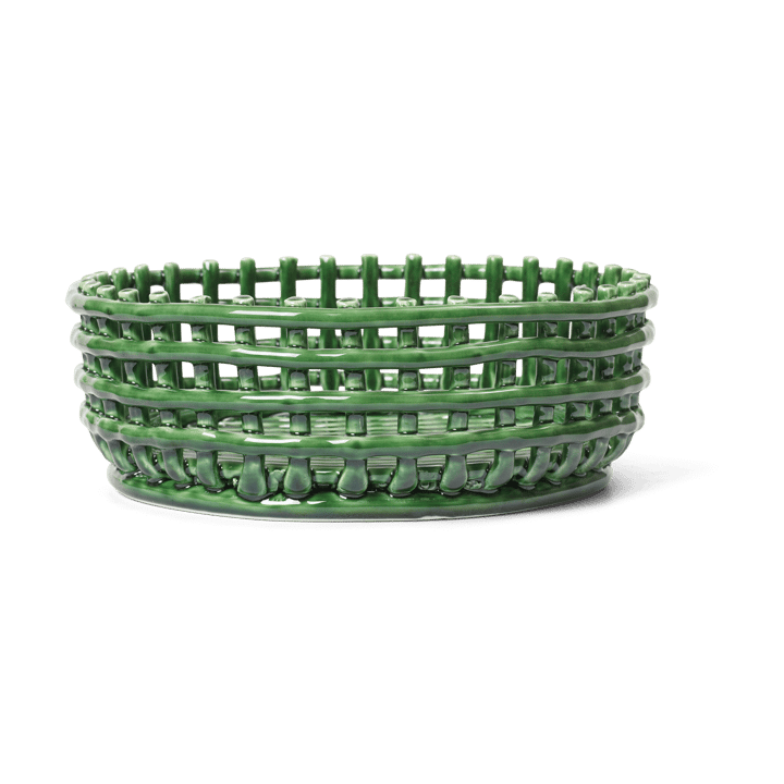 Ceramic gevlochten schaal  - Emerald Green - ferm LIVING