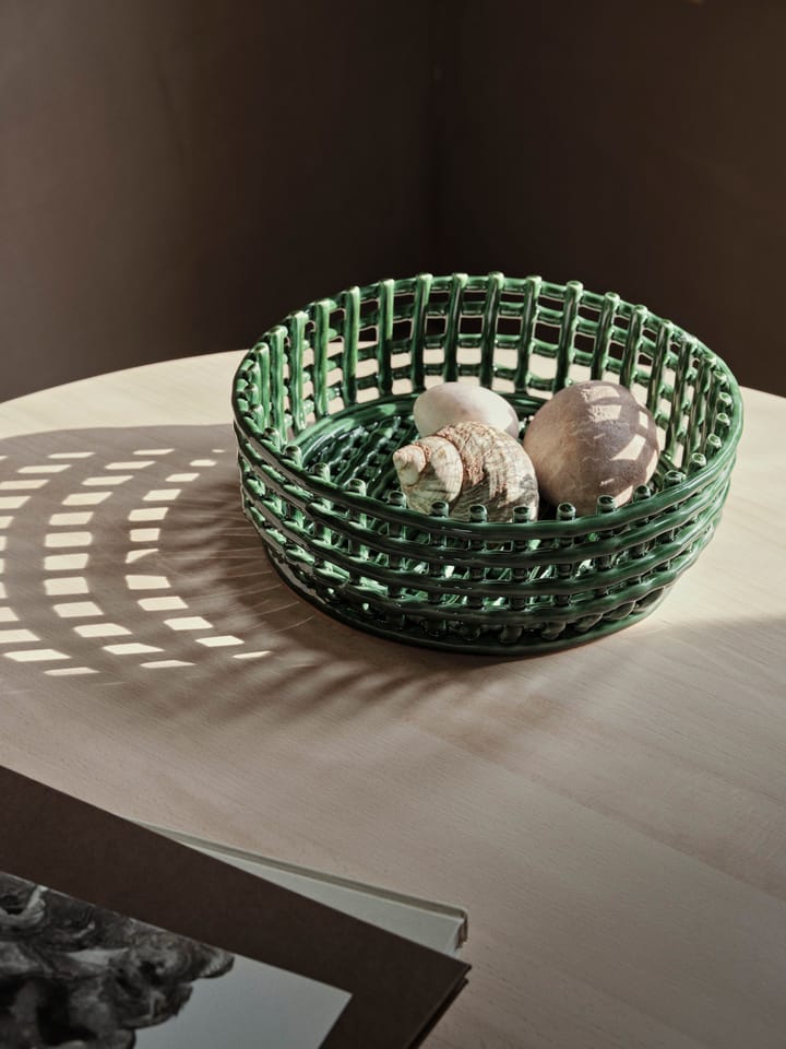 Ceramic gevlochten schaal , Emerald Green Ferm Living