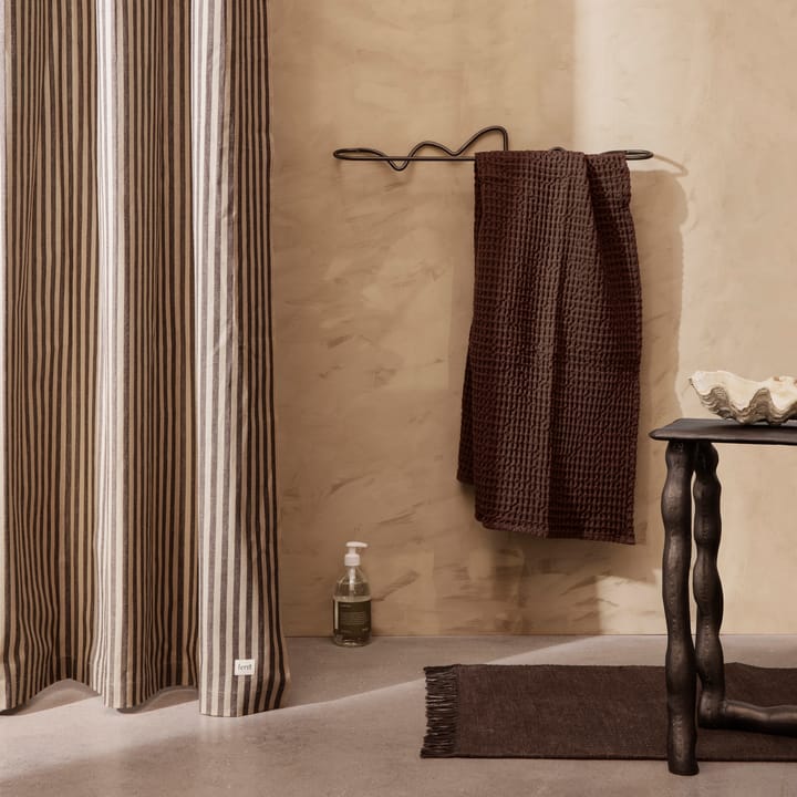 Chambray douchegordijn, Sand-black Ferm Living