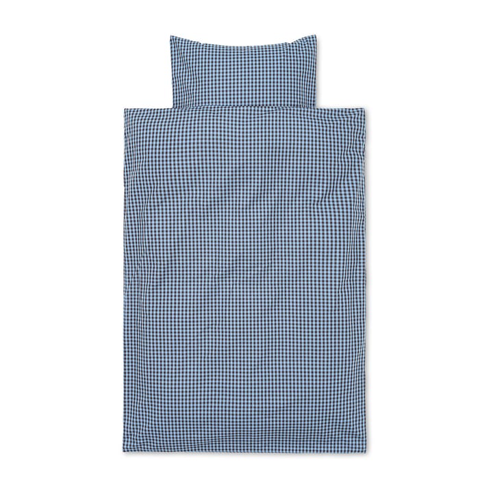 Check beddengoedset baby 70x100 cm - Faded blue-choco - Ferm Living