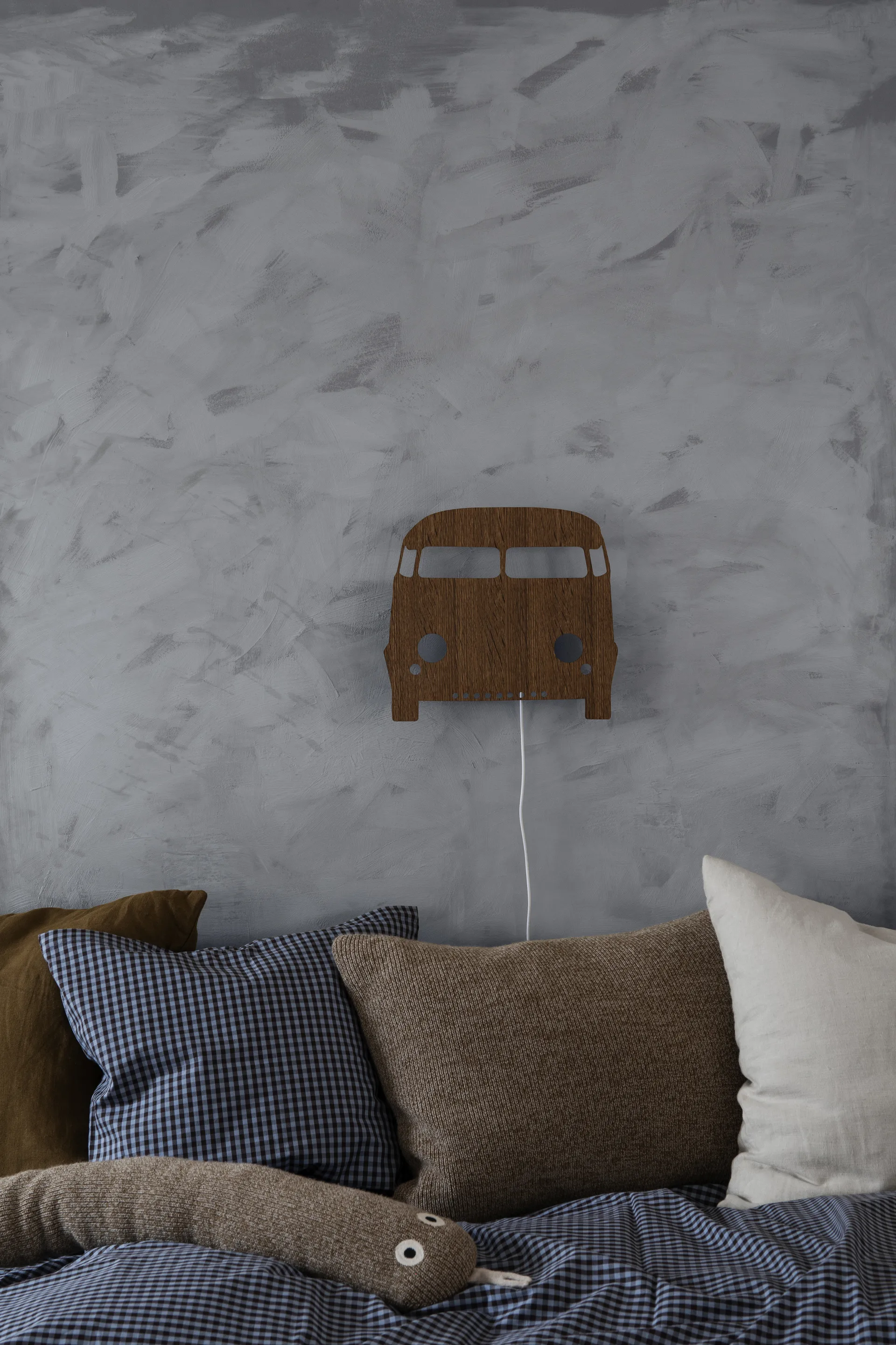 Check beddengoedset junior 100x140 cm, Faded blue-choco Ferm Living