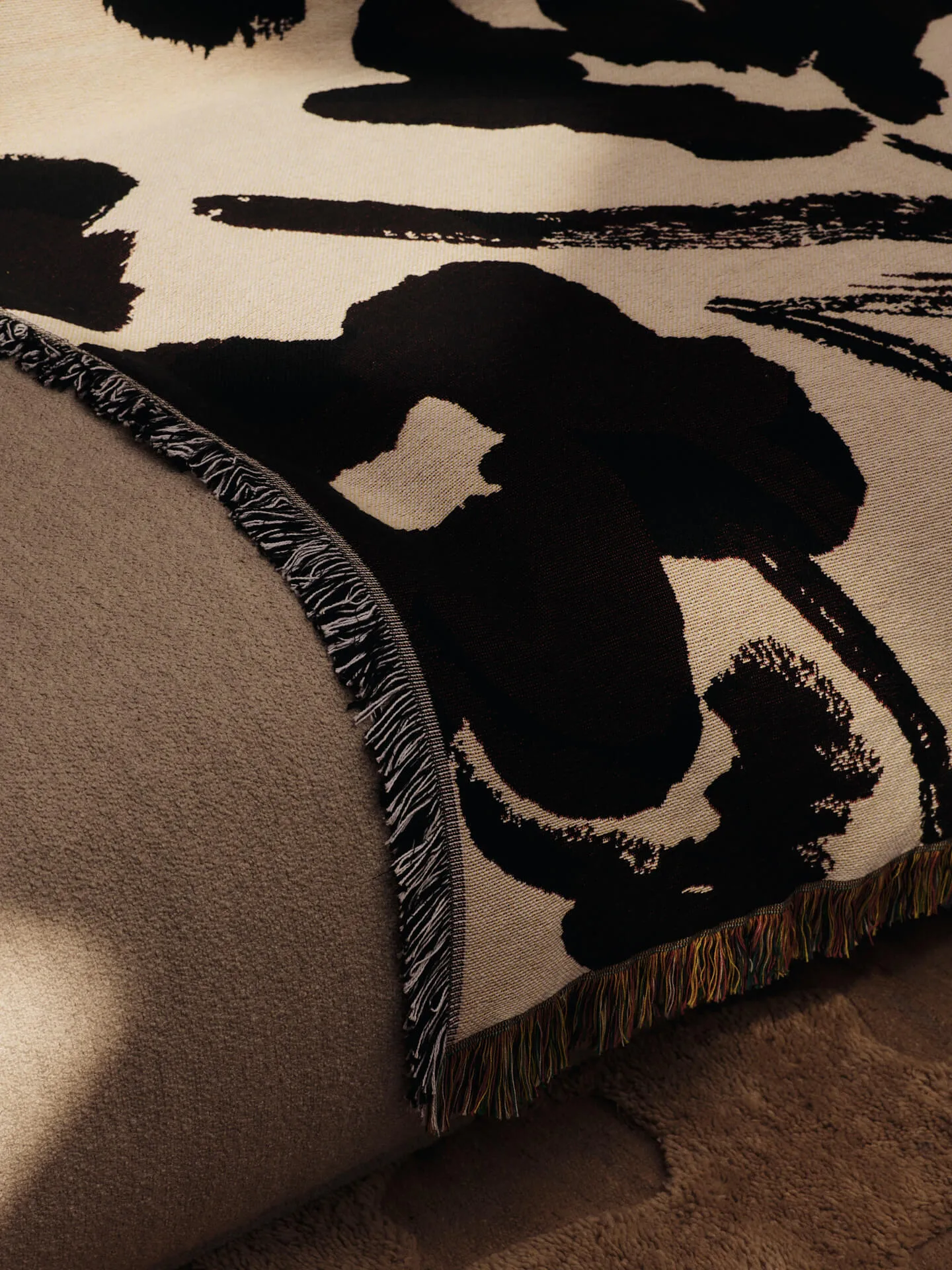 Cilla tapestry plaid 120x170 cm, Off-white-Dark grape Ferm Living