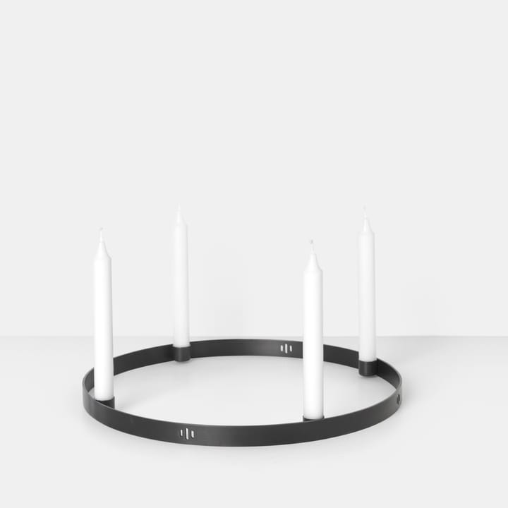 Circle kandelaar zwart messing, groot Ferm Living