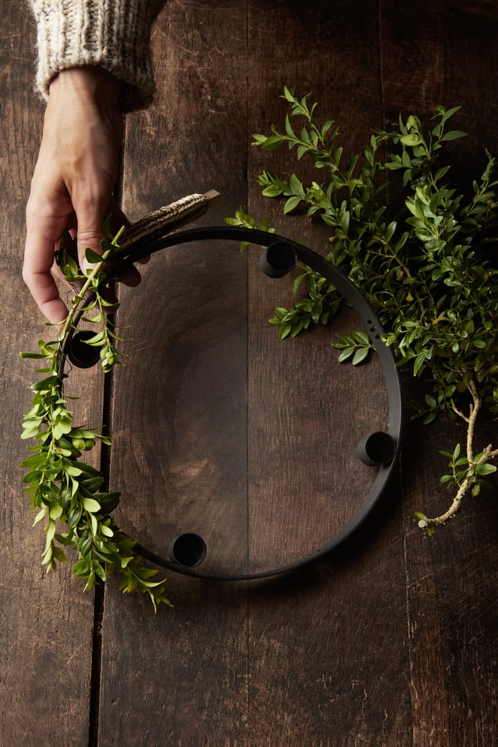 Circle kandelaar zwart messing, groot Ferm Living
