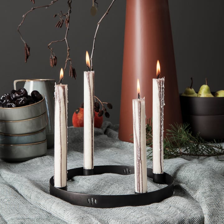 Circle kandelaar zwart messing, klein Ferm Living