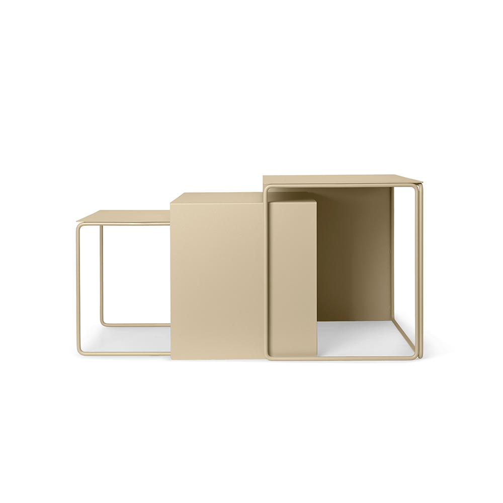 Ferm Living Cluster Tafelset cashmere, 3-delig | Scandinavisch Interieur | Bijzettafels | Beige