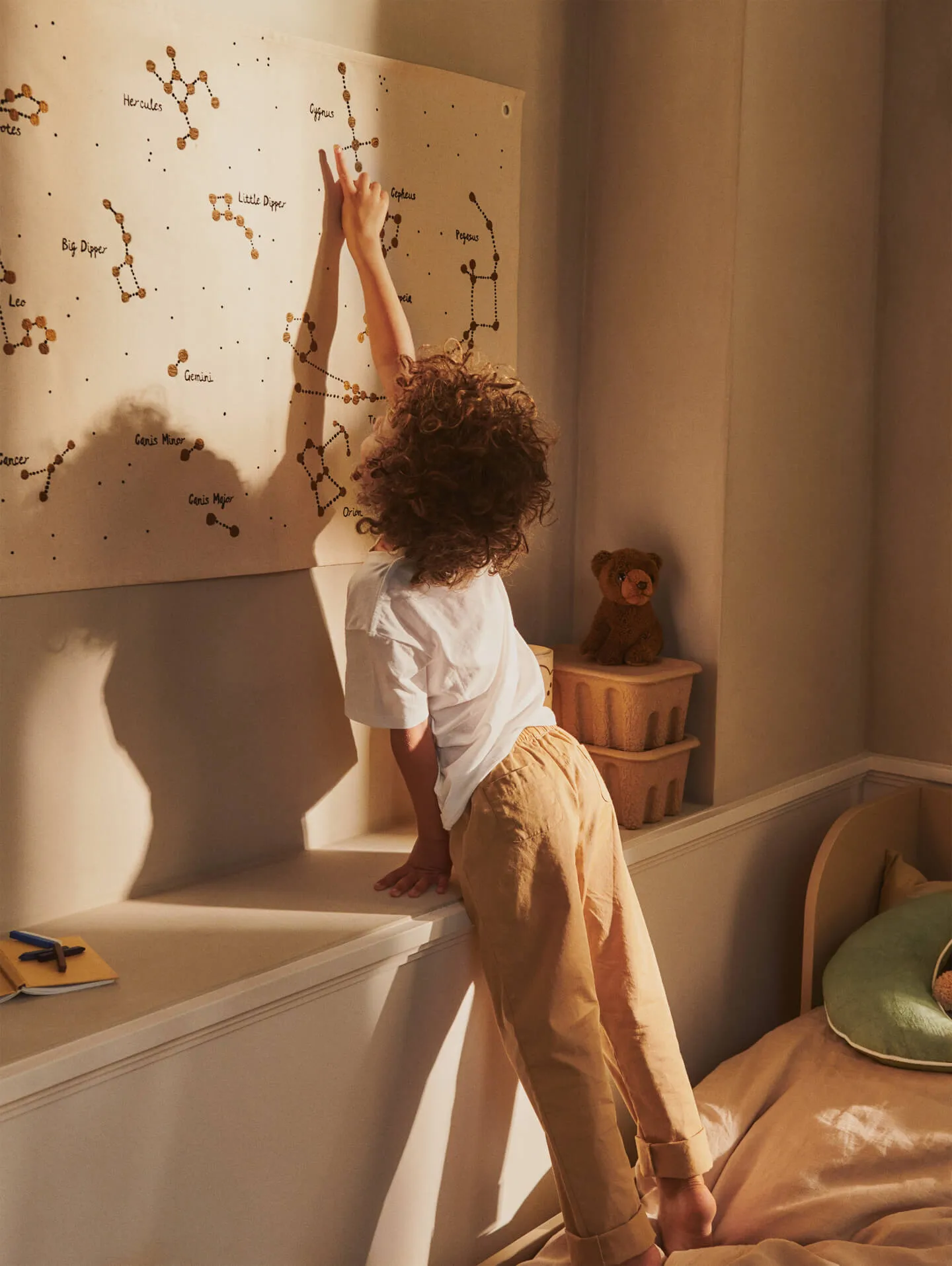 Constellation textielkaart, Ongekleurd, 70x100 cm Ferm Living