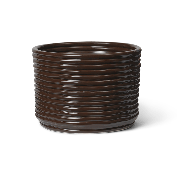 Corduroy pot Ø20x15 cm - Carob Brown - Ferm Living
