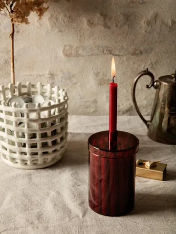 Countdown to Christmas glazen pot met 24 kaarsen - Donkerrood - Ferm Living