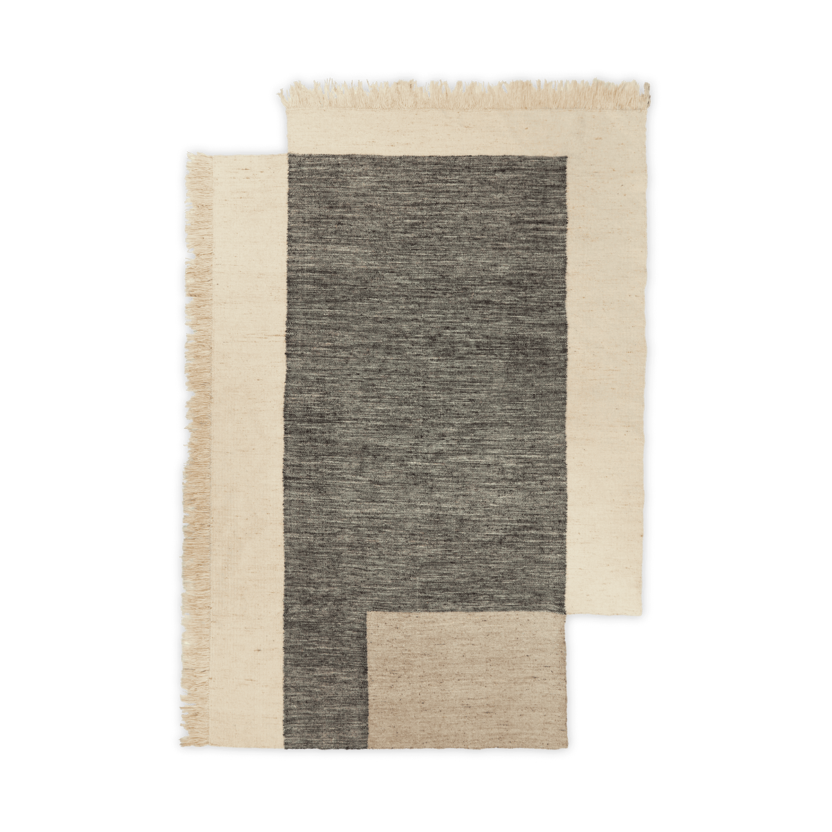 ferm LIVING Counter wollen vloerkleed Houtskool-gebroken wit, 200x300 cm