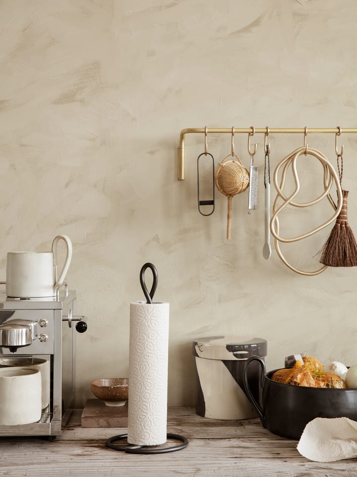 Curvature keukenpapierhouder , Zwart messing Ferm Living