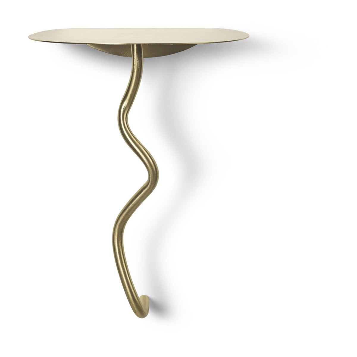 Ferm Living Curvature wandtafel Brass | Scandinavisch Interieur | Bijzettafels | Goudkleurig